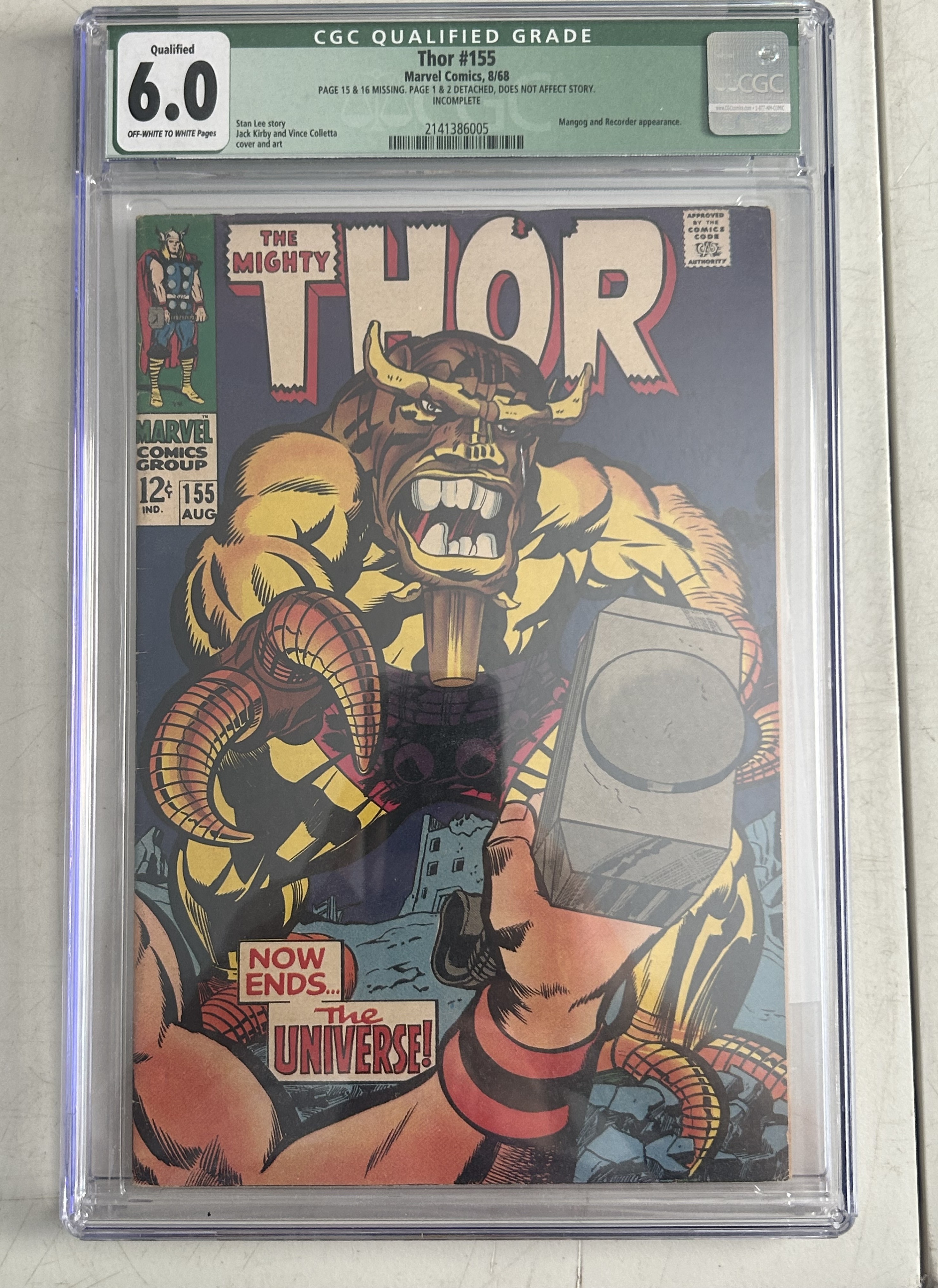 The Mighty Thor #155 CGC qualified 6.0