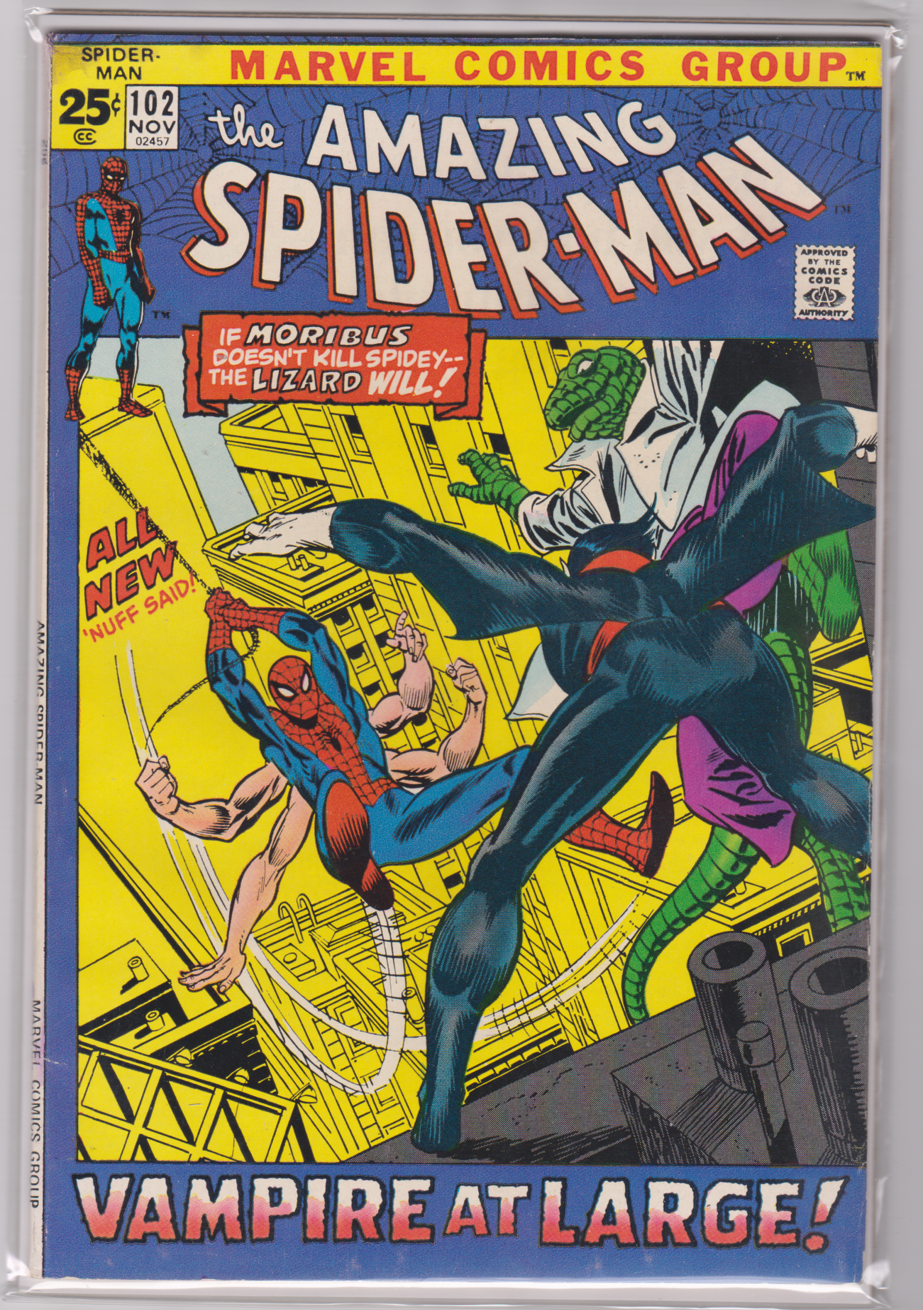 Amazing Spider-Man #102 Origin of Morbius! VF/VF+