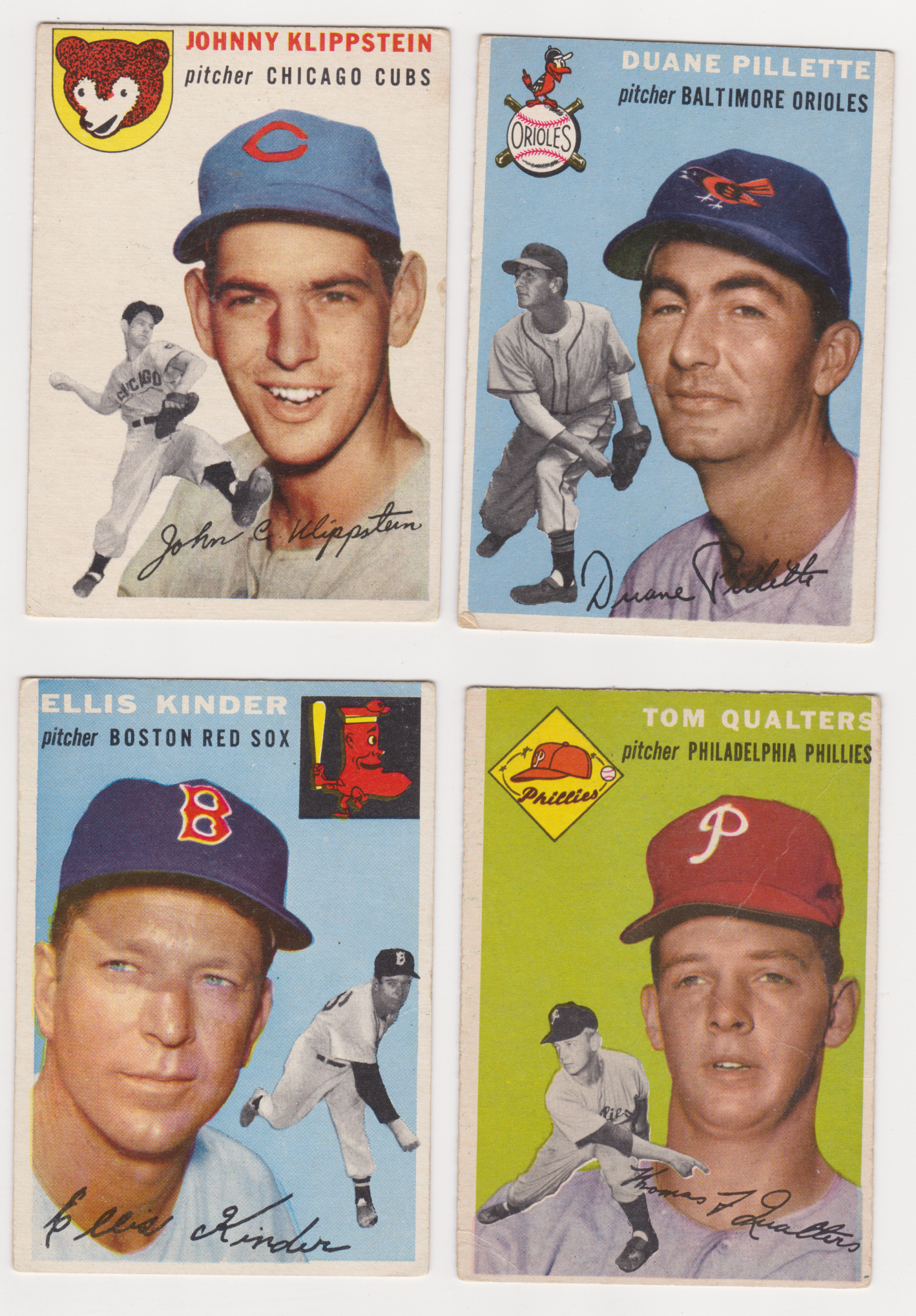 1954 TOPPS baseball LOT (4)