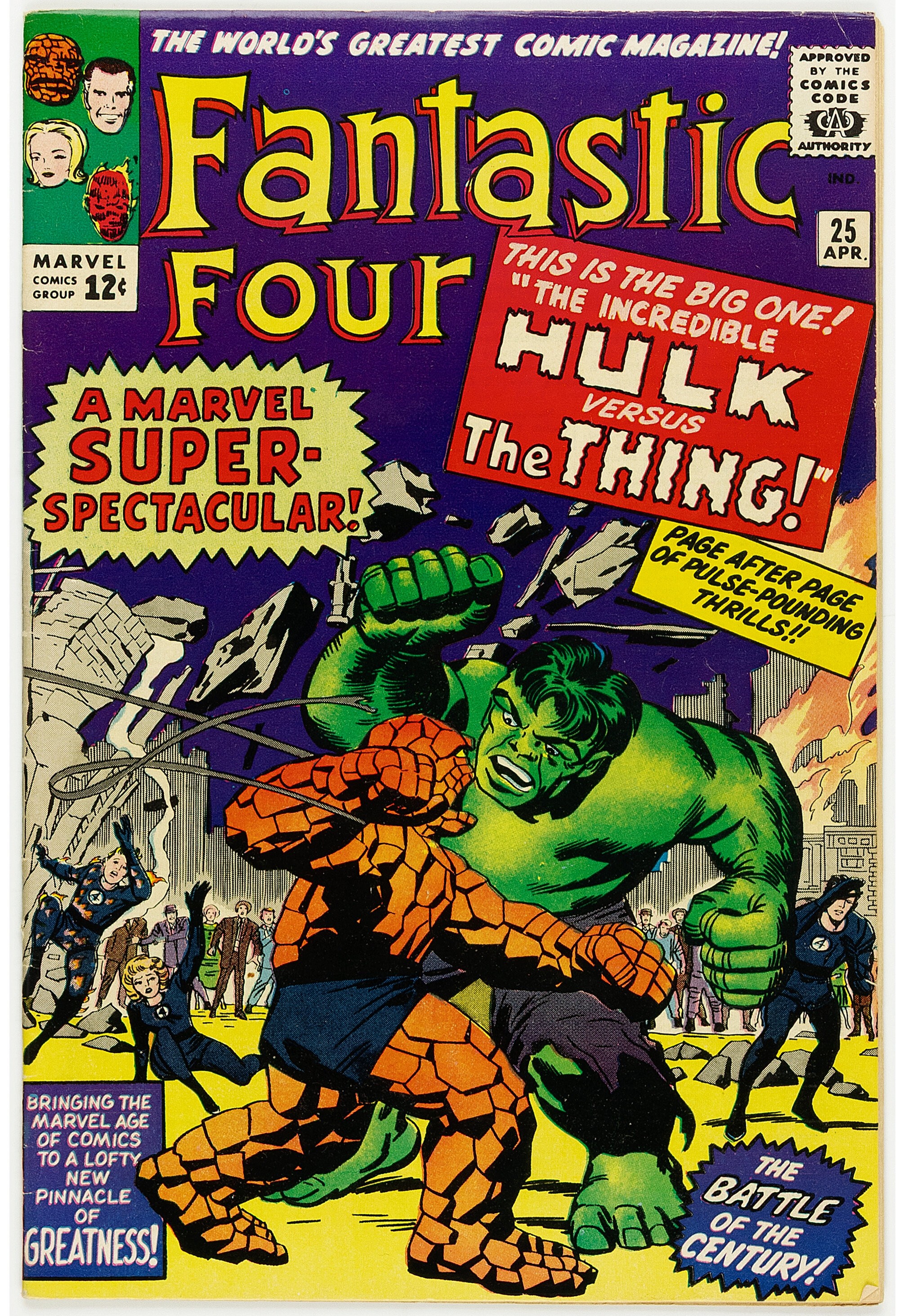 Fantastic Four #25 THING Vs Hulk! VG/FN