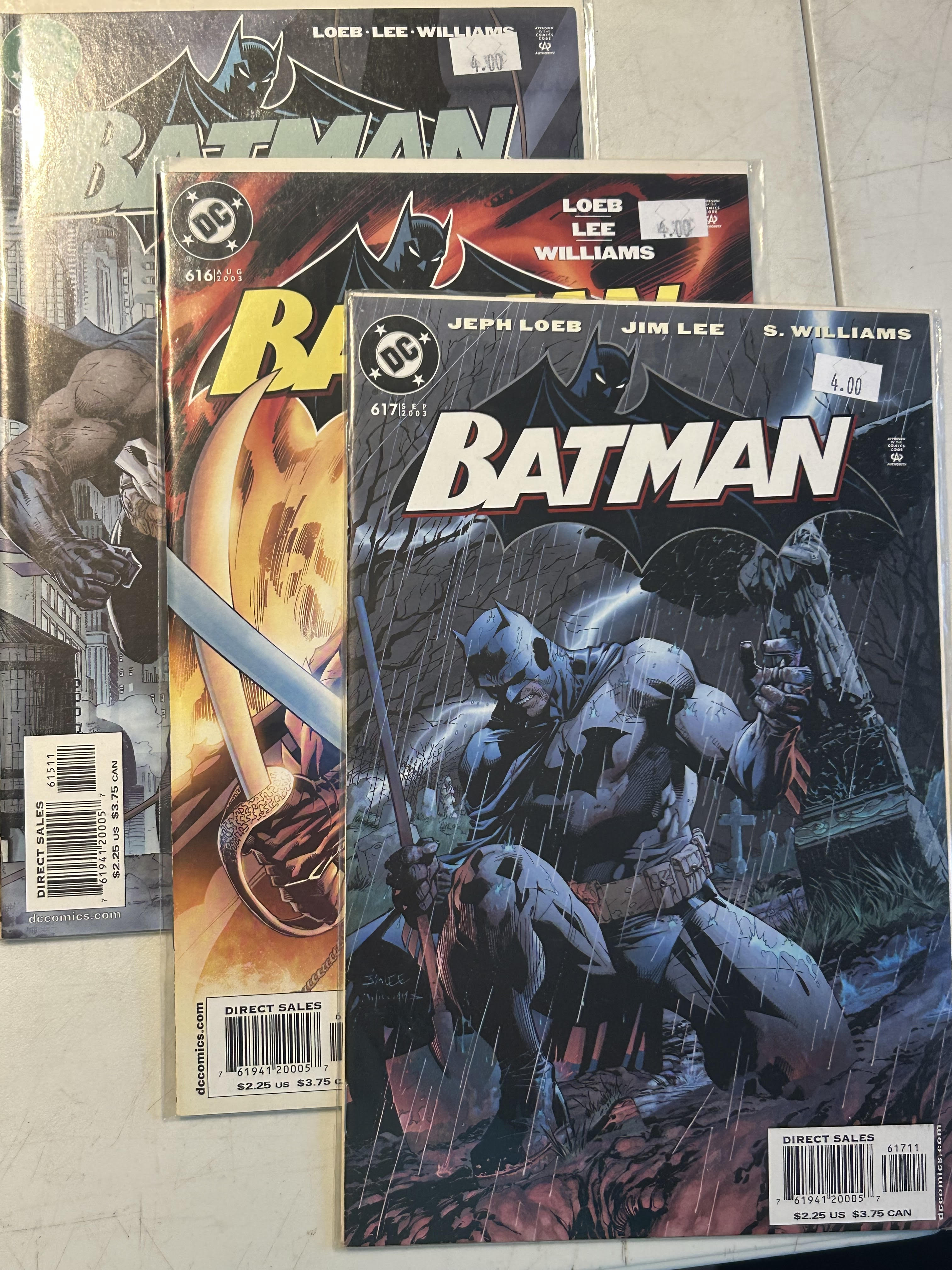 Batman 615-617 JIM LEE HUSH! NM